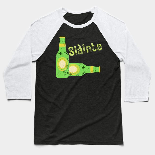 Slainte Beer Drink Up Baseball T-Shirt by WearablePSA